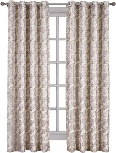 Vista 7 de Royal Hotel Bedding Catalina - Panel de cortina jacquard con ojales superiores, juego de 2 paneles, 108 x 63 pulgadas, par