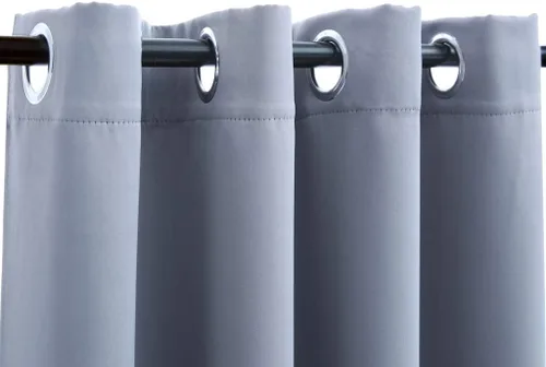 Vista 4 de Cortinas opacas con anillos, 2 piezas, aislamiento térmico sólido con ojales, cortinas de ventana con reducción de ruido, cortinas de oscurecimiento