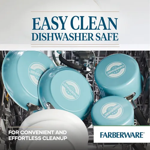 Vista 7 de Sartén antiadherente de cerámica EcoAdvantage de Farberware, 10 pulgadas, Aqua Aguamarina
