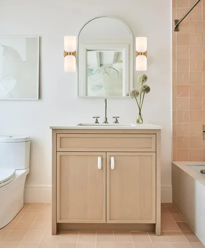 Vista 4 de CLAXY Lámpara de pared moderna de baño en oro con vidrio lechoso, accesorios de iluminación de baño con 2 luces regulables Dual E26 Based Cylinder