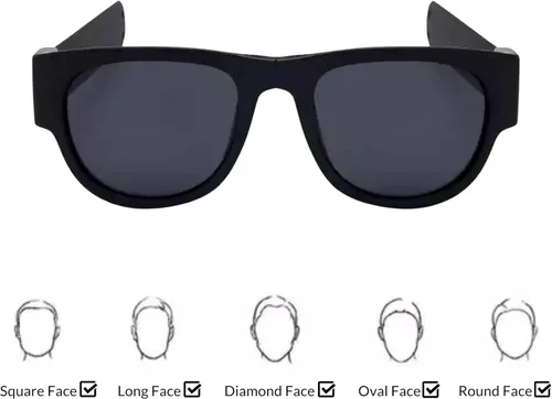 Vista 4 de PCShop888 - Gafas de sol plegables Negro diseño creativo con rollo y clip en pulsera para hombres mujeres y niños protección UV 400 Embalado en una