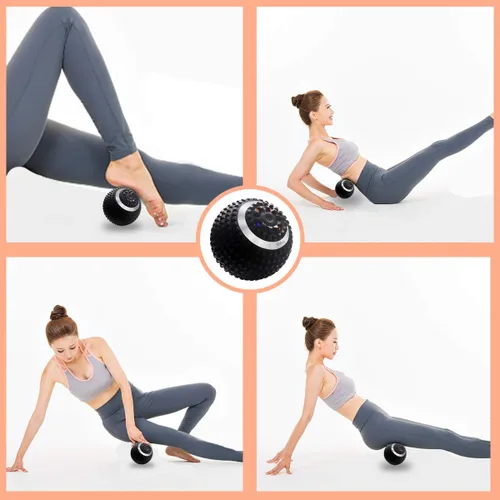 Vista 7 de Pelota de masaje vibratoria, rodillo de masaje de yoga de alta intensidad de 4 velocidades, alivia la tensión muscular, bolas de masaje de presión