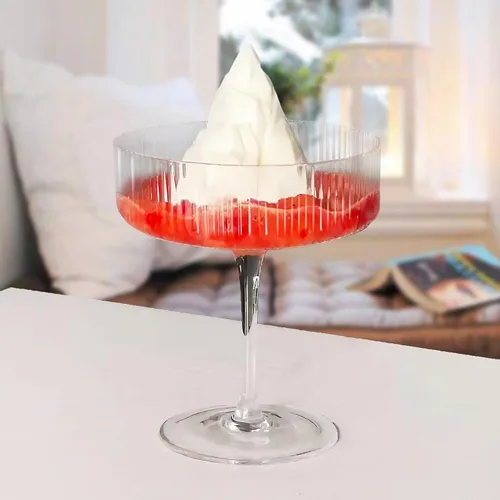 Vista 4 de Montex - Juego de 6 vasos de cristal de Martini de 10 onzas, cristalería de cóctel vintage para champán, margaritas, Manhattan, bar en casa y regalos