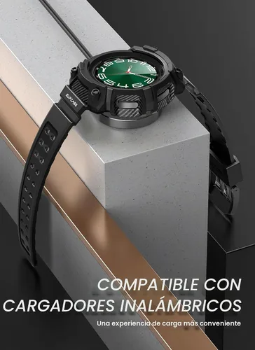 Vista 4 de SUPCASE - Funda clásica para Galaxy Watch 6 de 1.850 in (2023) con correa, color negro 2 protectores de pantalla, resistente a los arañazos