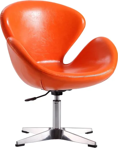 Vista 17 de Manhattan Comfort Raspberry - Silla giratoria ajustable con giro de 360°, base de cromo pulido, diseño retro moderno, asiento versátil ideal