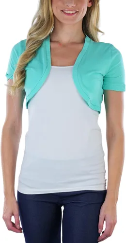 Vista 6 de ToBeInStyle Suéter bolero de manga corta con estilo versátil para mujer