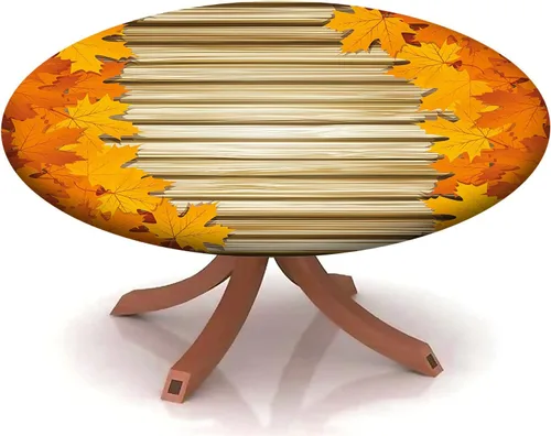 Vista 27 de Mantel redondo ajustable con patrón marítimo, borde elástico, adecuado para catering y cocina, se puede limpiar con el mantel de mesa redonda