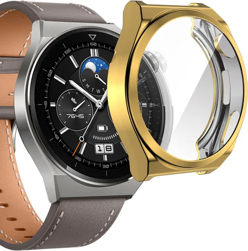 Vista 3 de Funda protectora de pantalla compatible con Huawei Watch GT3 Pro de 1.693 in y 1.811 in, cubierta completa de TPU suave, resistente a los arañazos