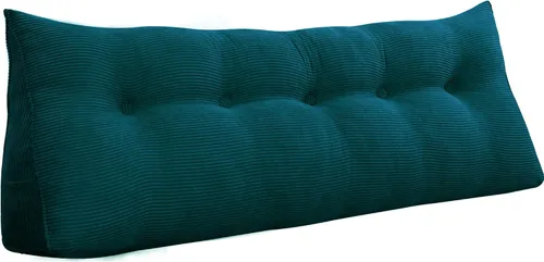 Vista 32 de Almohada de cuña para sentarse en la cama, almohada de lectura para adultos, soporte para respaldo, almohada de cabecero, sofá cama, cojín de Negro