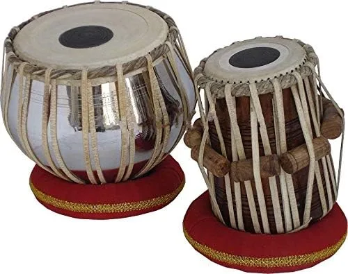 Vista 2 de SHREYAS Student Tabla Drum Set, color bayan, mejor Dayan con, martillo, cojines y bolsa NICKLE SILVER