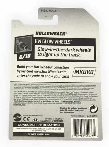 Vista 2 de Hot Wheels Hollowback, Glow Wheels 6/10 [Caza del tesoro regular]