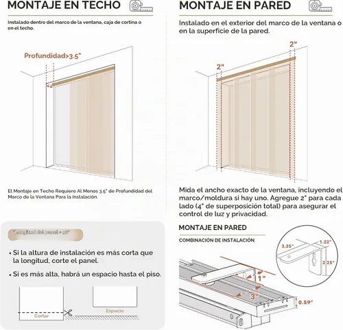 Vista 8 de GoDear Design Persianas verticales deslizantes ajustables con 99.99% de opacidad de 45.8"- 86" de ancho x 96" de alto, persianas de ventana