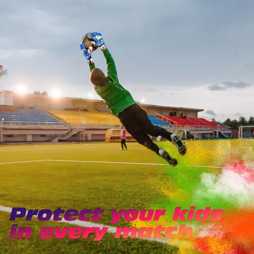Vista 6 de Sportout Guantes de portero para niños, guantes de fútbol con doble protección en la muñeca y material de látex resistente al desgaste