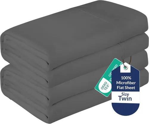Vista 12 de Royale Linens Juego de 6 sábanas encimeras a granel, sábanas superiores, microfibra suave de 1800, resistente a las arrugas y a las manchas