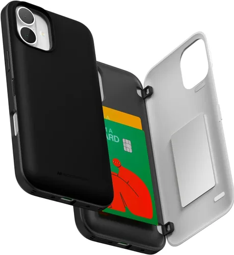 Vista 35 de GOOSPERY Parachoques magnético para puerta compatible con iPhone 15, funda con tarjetero, cartera con cierre magnético automático, protector de Azul