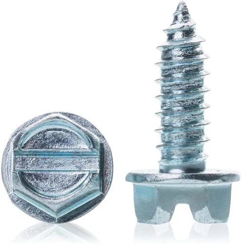 Vista 7 de Tornillos para matrícula de zinc chapado HI-TECH, paquete de 100 piezas #14 x 3/4 pulgadas – Pernos de cabeza hexagonal resistentes a la oxidación