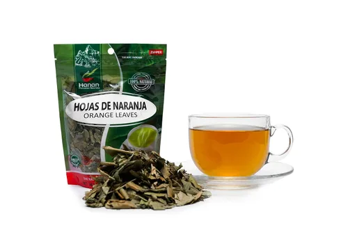 Vista 3 de Hanan Peruvian Secrets Hojas De Naranja - Té de hierbas Hojas de naranja 100% naturales Bolsa de hojas sueltas de 1.41 oz / 40 g Reduce