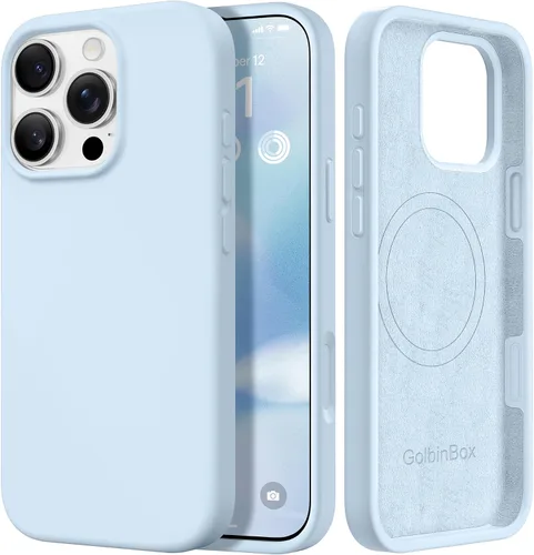 Vista 82 de GolbinBox Funda magnética para iPhone 17, compatible con MagSafe, cubierta de silicona integrada para control de cámara, funda de silicona líquida a