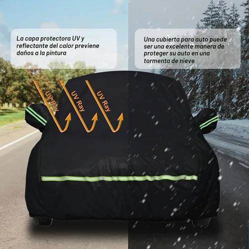 Vista 5 de Fundas impermeables de coche para Mini Cooper S 2002-2021 de 2 puertas (negro) 210T personalizadas 6 capas resistentes al agua protección para todo
