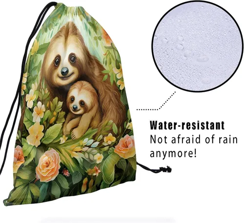 Vista 207 de Bolsa de agarre de gimnasia de piel de animal, bolsa de gimnasia con cordón ajustable, bolsa de cuerda para fauna silvestre, Mariposas Galaxy