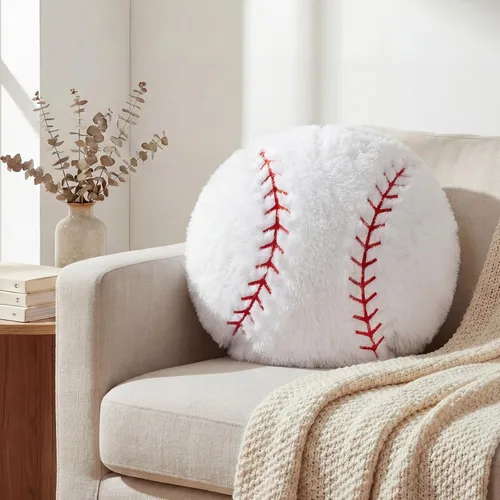 Vista 9 de Juexica Almohadas deportivas esponjosas de peluche para fútbol, baloncesto, béisbol, cojín deportivo de felpa para decoración de habitación, regalo