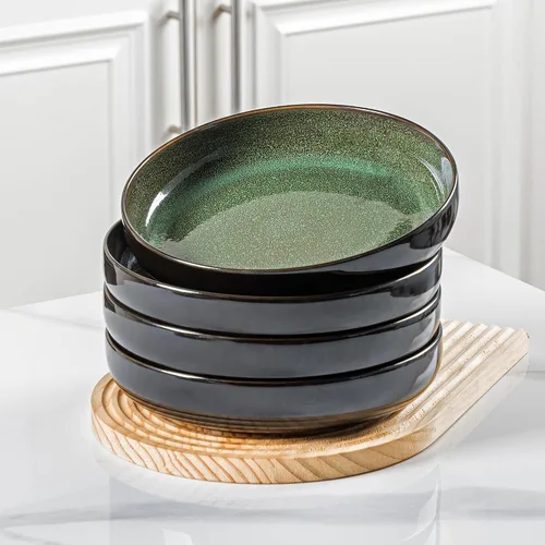 Vista 9 de LERATIO Tazones grandes de cerámica para pasta de 8.5'', tazones de 36 oz para servir pasta, juego de 4 para cocina, tazones anchos para fruta