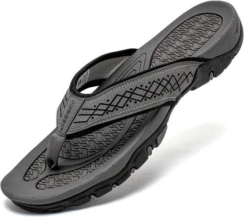 Vista 9 de PowerTRC Sandalias de playa para hombre Sandalias de playa para interiores y exteriores, sandalias deportivas y casuales Negro/Rojo