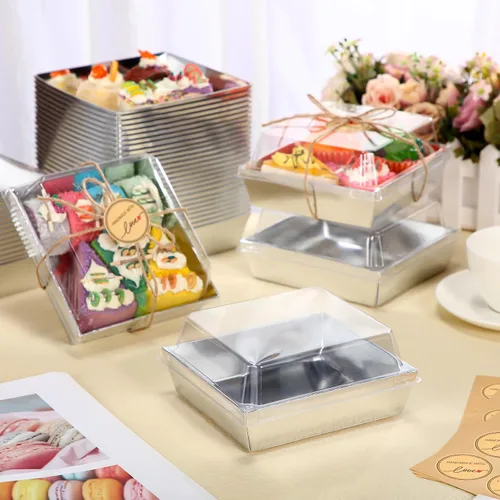 Vista 7 de Sieral Paquete de 60 cajas pequeñas de embutidos con tapas transparentes, mini contenedores de alimentos, cajas de postre desechables