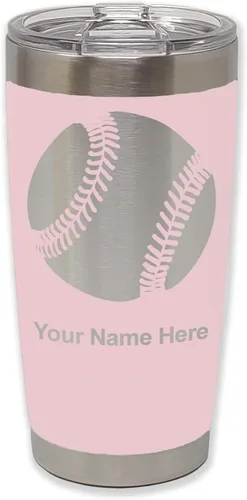 Vista 12 de LaserGram Vaso personalizado de 20 onzas, pelota de béisbol (verde camuflado)