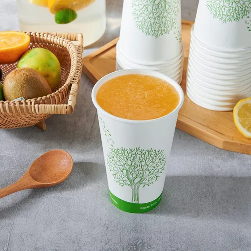 Vista 6 de ECOLipak 210 tazas compostables de 16 onzas, vasos de papel desechables biodegradables con forro de ácido poliláctico (PLA), tazas de café de papel