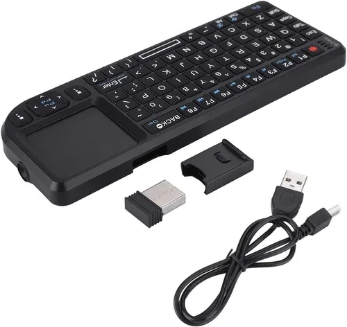 Vista 8 de Teclado táctil inalámbrico de 2.4 GHz, súper delgado y ligero, recargable, ultra delgado, USB retroiluminado, Plug and Play, compatible con HTPC