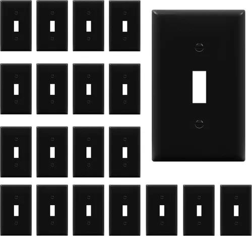 Vista 18 de ENERLITES - Placa de pared con interruptor de palanca sin tornillos, cubierta de interruptor de luz segura para niños, tamaño estándar de 1 gancho