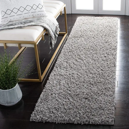 Vista 14 de SAFAVIEH Venus Shag Collection - Alfombra decorativa, 2 pies 2 pulgadas x 4 pies, color azul, diseño sólido, no desprende pelusa y de fácil cuidado