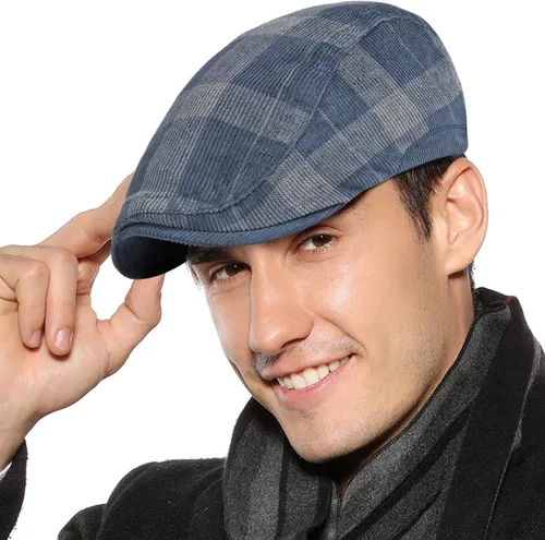 Vista 18 de Panegy Sombrero de periódico para hombre, gorra plana de piel sintética, sombrero de boina ajustable, sombrero de hiedra para conducir golf al aire