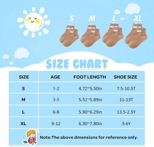 Vista 7 de Gwenvenni Calcetines de algodón para niñas y niños pequeños, calcetines de tobillo de corte bajo