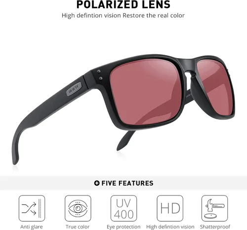 Vista 5 de OLIEYE Gafas de sol polarizadas deportivas para hombre con marco flexible
