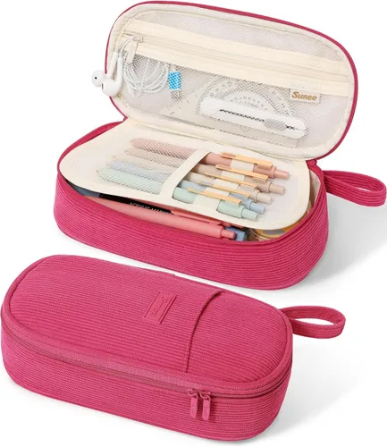 Vista 29 de Estuche Lindo para Lápices SUNEE, Funda Estética para Bolígrafos, Bolsa Grande para Lápices de Color con Cremallera, Almacenamiento y Organizador