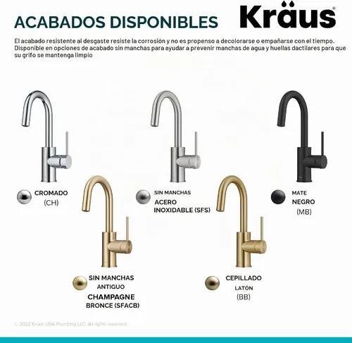 Vista 10 de KRAUS Oletto - Grifo de barra de cocina de un solo mango con ensamble de montaje superior QuickDock en latón cepillado, KPF-2600BB Cobrizo cepillado