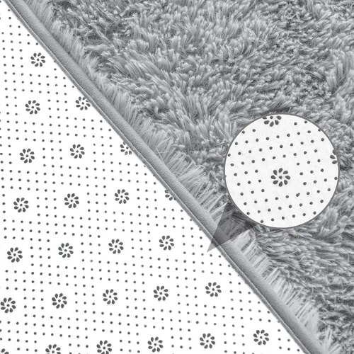 Vista 3 de junovo Alfombra gris y ovalada de 5 x 8 pies, 2.6 x 5.3 pies