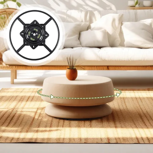 Vista 2 de Blulu Kit de base de anillo giratorio de 20 pulgadas para sofá reclinable de alta resistencia con piezas de repuesto de silla giratoria de 10