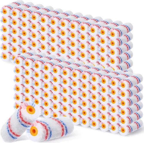 Vista 7 de Leumoi 500 piezas de mini rodillos de pintura de 4 pulgadas, cubiertas de rollos de microfibra para siesta de 1/2 pulgada, a granel, herramientas