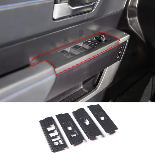 Vista 2 de Cubierta protectora para panel de botón de elevación de ventana de puerta de automóvil compatible con Toyot@Tundra/Sequoia 2022-2024, cubierta
