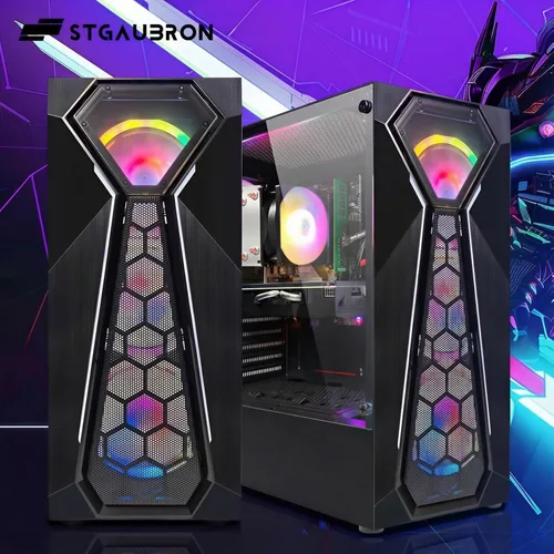 Vista 3 de STGAubron Computadora de escritorio para videojuegos, AMD Ryzen 3 3200G 3.6 GHz, Radeon RX 580 8G GDDR5, 16G RAM, 512G SSD, WiFi 600M, BT 5.0
