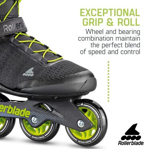 Vista 4 de Rollerblade Zetrablade Elite - Patines en línea de hombre para adulto, color negro y lima, patines en línea de alto desempeño