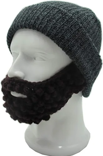 Vista 7 de YEKEYI Gorro de barba loco unisex de punto divertido gorro de Halloween máscara de viento