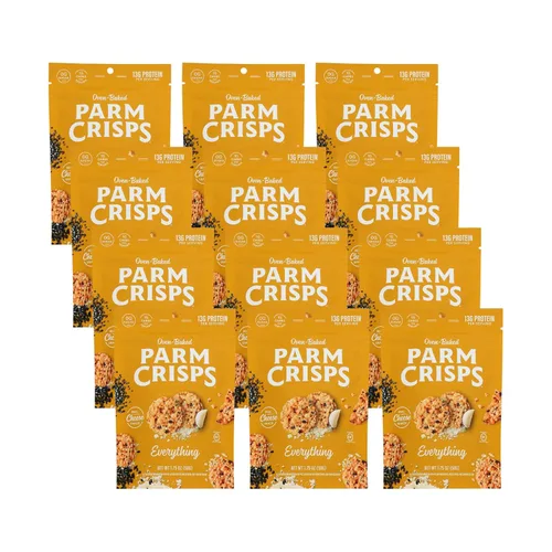 Vista 10 de ParmCrisps - Galletas crujientes de queso cheddar, hechas simplemente con queso 100% REAL Snacks keto saludables, bajos en carbohidratos, altos