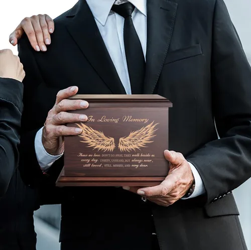 Vista 5 de Urnas conmemorativas de cremación para cenizas humanas, hombres y mujeres, caja de urnas de madera y ataúd para cenizas, hombres, mujeres y niños