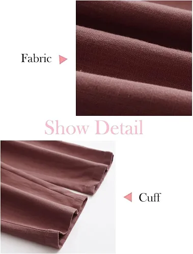 Vista 5 de Minibee pantalones de lino con cintura elástica de meter para mujer
