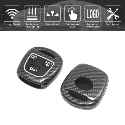 Vista 3 de Funda inteligente para llavero compatible con Toyota Land Cruiser FJ Cruiser Lexus Es300 Ls430 Lx470 Rx300 Rx330 Rx350 Rx400h, color negro, fibra