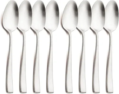 Vista 14 de Cuchillo de cena de 8 piezas, acero inoxidable 18/10 de plata mate para el hogar, restaurante, fiesta, uso diario de mantequilla (9 pulgadas)